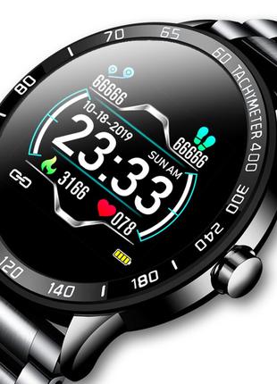 Мужские умные смарт наручные часы Smart Watch TY27ZA Черные. Ф...