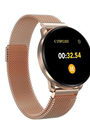 Сенсорные умные смарт часы Smart Watch DS68 Золотые с тонометр...