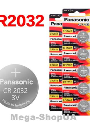 Батарейка литиевая Panasonic / CR2032 / 3V. Батарейка панасони...