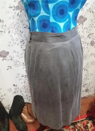 Винтажная шелковая юбка 48 размер