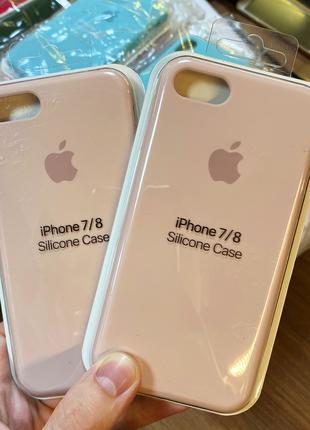 Оригинальный чехол Silicone Case на iPhone 7 персикового цвета