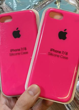 Оригинальный чехол Silicone Case на iPhone 7 малинового цвета