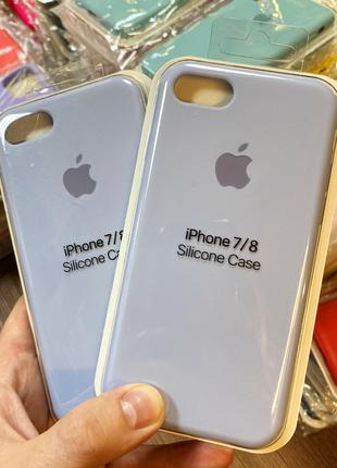 Оригинальный чехол Silicone Case на iPhone 7 серо-голубого цвета