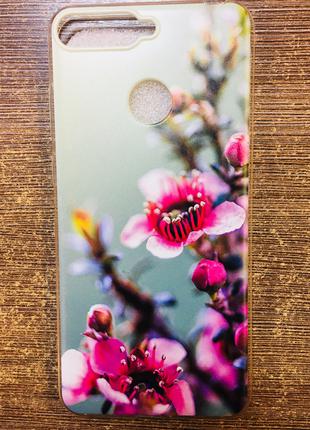 Чехол-накладка на телефон Huawei Y6 Prime с рисунком цветов