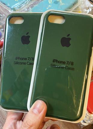 Оригинальный чехол Silicone Case на iPhone 7 темно-зеленого цвета