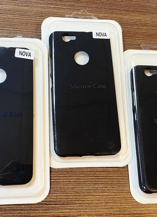 Оригинальный чехол Silicone Case на телефон Huawei Nova черног...