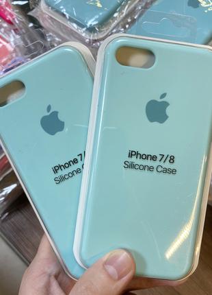 Оригинальный чехол Silicone Case на iPhone 7 голубого цвета
