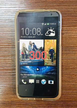 Силиконовый чехол на телефон HTC Desire 300 белого цвета