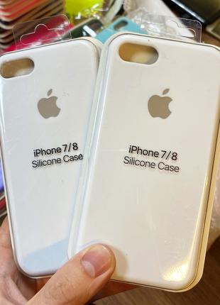 Оригинальный чехол Silicone Case на iPhone 7 кремового цвета