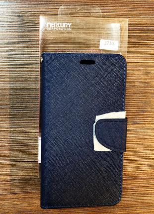 Чехол-книжка на телефон Samsung J710, J7 2016 синего цвета