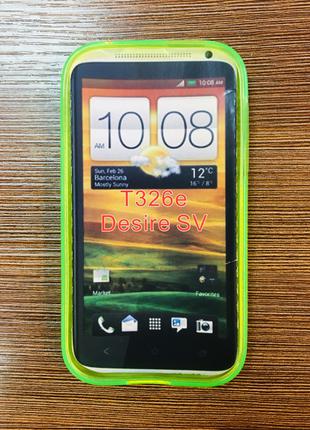 Силиконовый чехол на телефон HTC Desire SV T326e зелёного цвета