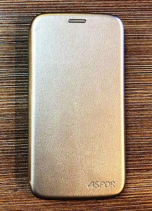 Чехол-книжка на телефон Samsung J500, J5 2015 серого цвета