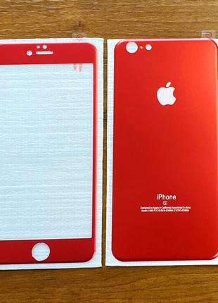 Защитное стекло на iPhone 6 Plus/6S Plus 2 в 1 5D красного цвета