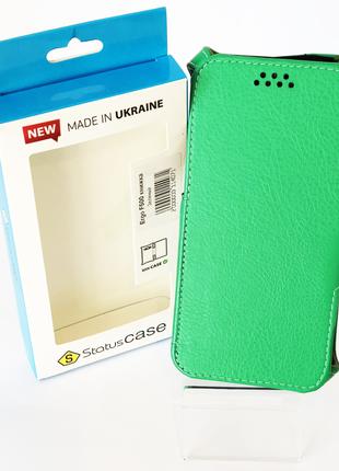 Чехол-книжка на телефон Ergo F500 зеленого цвета