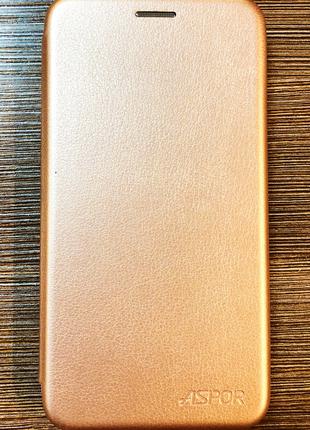 Чехол-книжка на телефон Huawei Y5 2017 золотистого цвета