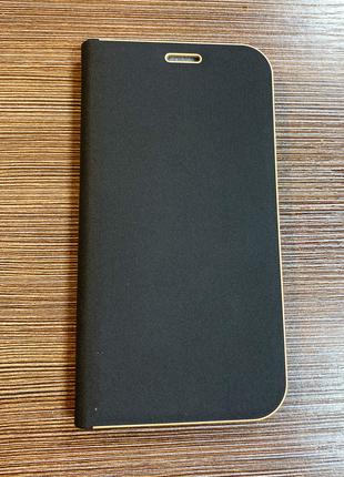 Чехол-книжка на Samsung A720, A7 2017 года черного цвета