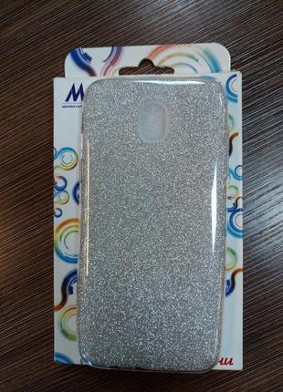 Чехол-накладка на телефон Samsung J530 J5 2017 серебристого цвета