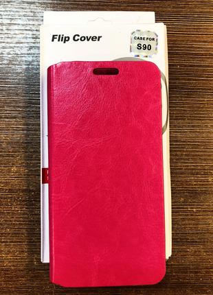 Чехол-книжка на телефон Lenovo S90 розового цвета