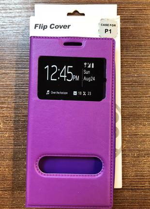 Чехол-книжка на телефон Lenovo P1 фиолетового цвета