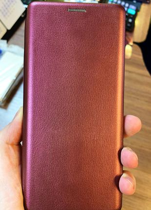 Чехол-книжка на Xiaomi Redmi Note 8T бордового цвета