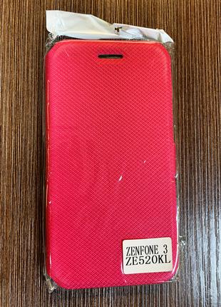 Чехол-книжка на телефон Asus Zenfone 3 ZE520KL красного цвета