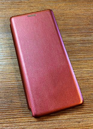 Чехол-книжка на телефон Xiaomi Redmi Note 8T бордового цвета