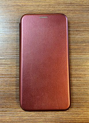 Чехол-книжка на телефон Xiaomi Redmi 7 бордового цвета