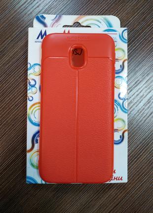 Чехол силиконовый на телефон Samsung J330 J3 2017 красный