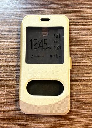 Чехол-книжка на телефон Samsung J530 золотистого цвета