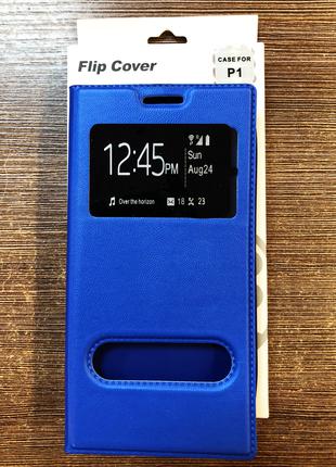 Чехол-книжка на телефон Lenovo P1 синего цвета