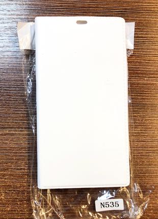 Чехол-книжка на телефон Nokia 535 белого цвета