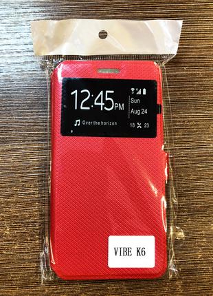 Чохол-книжка на телефон Lenovo Vibe K6 червоного кольору
