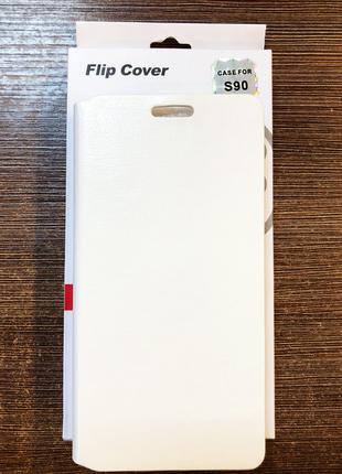 Чехол-книжка на телефон Lenovo S90 белого цвета