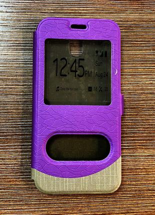 Чехол-книжка на телефон Samsung J530, J5 2017 фиолетового цвета