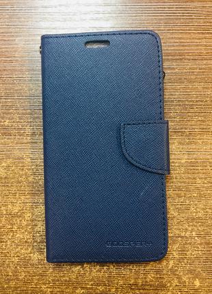 Чехол-книжка на телефон Samsung j500 синего цвета
