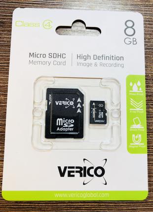 Карта памяти 8Gb micro SD Verico