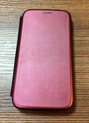 Чехол-книжка на телефон Xiaomi Redmi Go бордового цвета