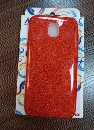 Чехол-накладка на телефон Samsung J530 J5 2017 красного цвета