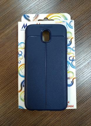 Чехол силиконовый на телефон Samsung J530 J5 2017 синего цвета