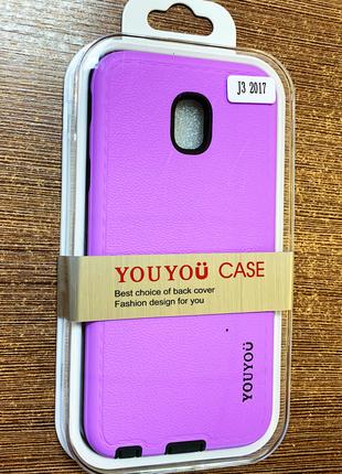 Силиконовый чехол на Samsung J3 2017, J330 фиолетового цвета