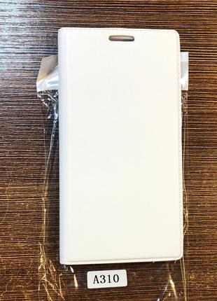 Чехол-книжка на телефон Samsung A310 белого цвета