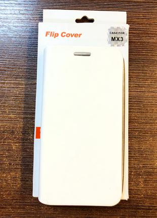 Чехол-книжка на телефон Meizu MX3 белого цвета