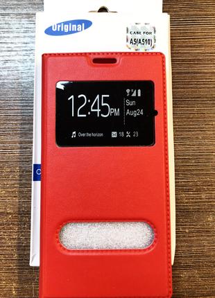 Чехол-книжка на Samsung A510 /A5 2016 красного цвета.
