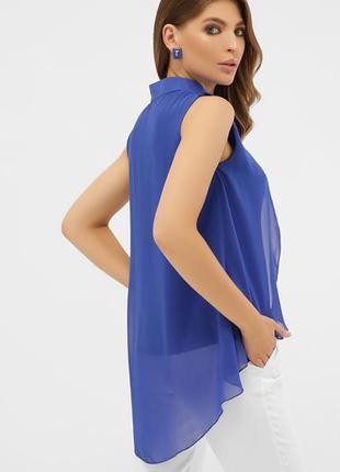 Удлиненная полупрозрачная блуза без рукавов h&m синего цвета