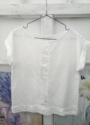 Блуза из прошвы белая, хлопковая