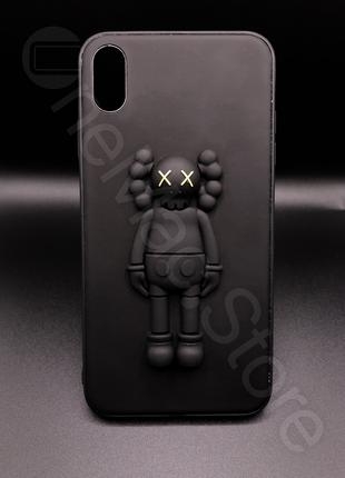 3D Чехол Kaws Для Iphone X ( Черный/Black）