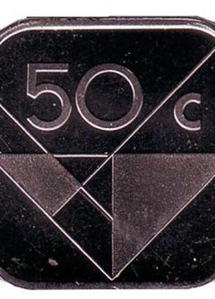 Монета 50 центов. 1988,89,91 год, Аруба. (в холдере)