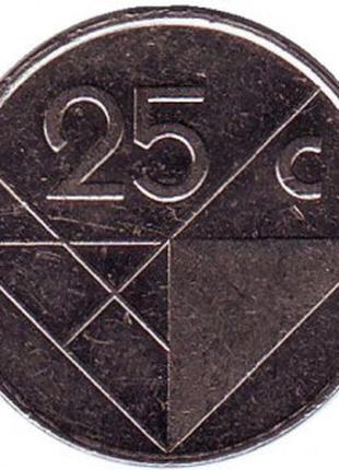 Монета 25 центов. 2001,02,03,04,07 год, Аруба. (в холдере)