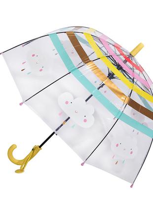 Детский зонт RST RST044A Облака Yellow с прозрачным куполом ме...