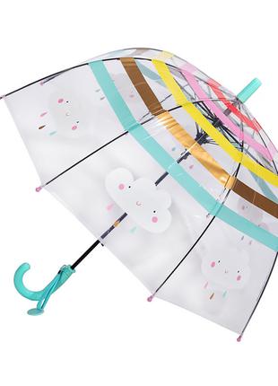 Прозрачный детский зонт RST RST044A Облака Turquoise механичес...